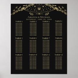 Gold elegante Übersicht über das mystische Tarot b Poster