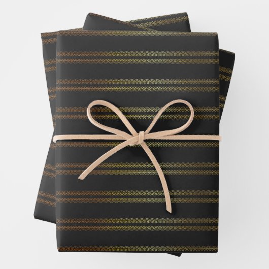 Gold Elegante Verziert Romantik Geschenkpapier Set (Beispiel)