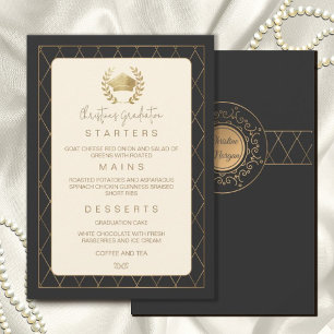 Gold Elegante Verziert Romantische Abendessen Absc Einladung