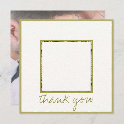 Gold Elegante Vielen Dank für Ihre Hochzeit Foto-K Einladung (Vorne/Hinten)