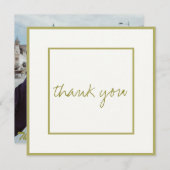 Gold Elegante Vielen Dank für Ihre Hochzeit Foto-K Einladung (Vorne/Hinten)