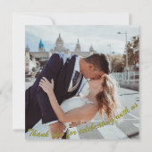 Gold Elegante Vielen Dank für Ihre Hochzeit Foto-K Einladung (Rückseite)