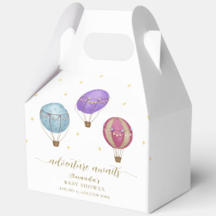 Gold Elegante Vintage Heißluftballon Babydusche Geschenkschachtel