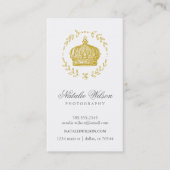 Gold Elegante Vintage Krone Vertikal Visitenkarte (Vorderseite)