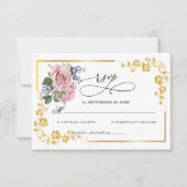 Gold Elegante Wedding RSVP Card (Vorderseite)