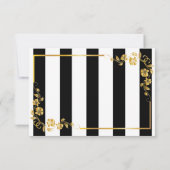 Gold Elegante Wedding RSVP Card Karte (Rückseite)