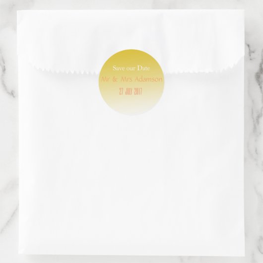 Gold Elegante Wedding Sticker (Tasche)