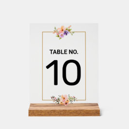 Gold Elegante Wedding Tischnummer Card Acrylschild