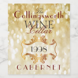 Gold Elegante Wine Label Personalisiert Weinetikett
