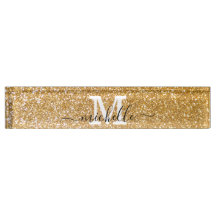 Gold Eleganter Glitzer Feminine Script Name