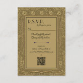 Gold Eleganter Jugendstil R.S.V.P. Begleitkarte (Vorderseite)