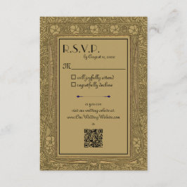 Gold Eleganter Jugendstil R.S.V.P. Begleitkarte