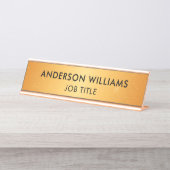 Gold Eleganter Klassiker Minimalistisch Custom Schreibtischnamensplakette (Vorderseite )