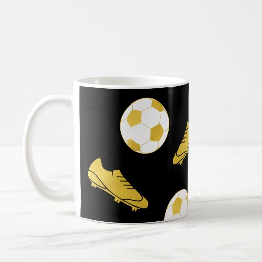 Gold Eleganter klassischer Fußball reinigt Ball Bl Kaffeetasse (Links)