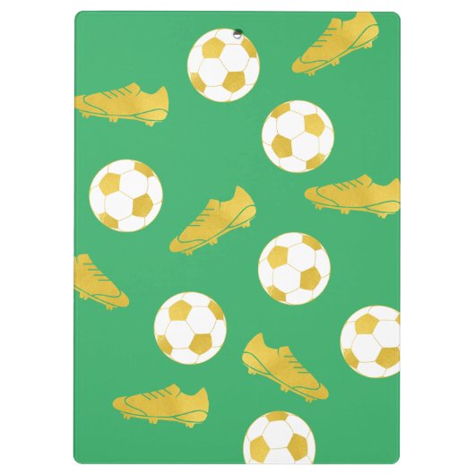 Gold Eleganter klassischer Fußball reinigt Ball Gr Klemmbrett (Rückseite)