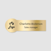 Gold eleganter Logoangestellter Namensschild (Vorderseite)