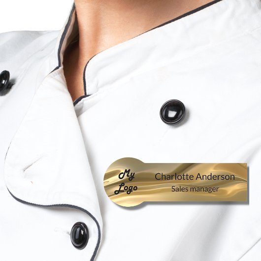 Gold eleganter Logoangestellter Namensschild