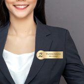 Gold eleganter Logoangestellter Namensschild