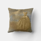 Gold Eleganter Name Abend Gown Kissen (Rückseite)