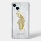 Gold Eleganter Pfau Personalisiert Case-Mate iPhone Hülle (Rückseite)