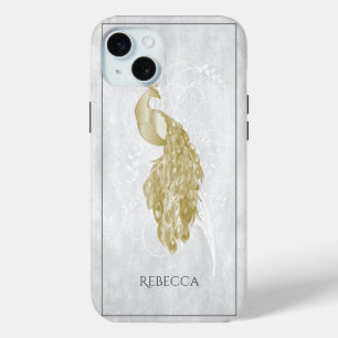 Gold Eleganter Pfau Personalisiert Case-Mate iPhone Hülle