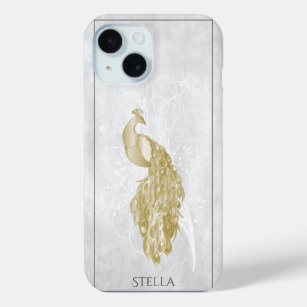 Gold Eleganter Pfau Personalisiert Case-Mate iPhone Hülle