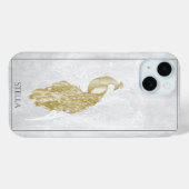 Gold Eleganter Pfau Personalisiert Case-Mate iPhone Hülle (Rückseite (Horizontal))