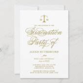 Gold Eleganter Script Law School Abschluss Einladung (Vorderseite)
