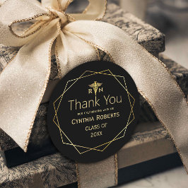 Gold Eleganter Verzierter romantischer medizinisch Runder Aufkleber