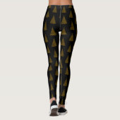 Gold Eleganter Weihnachtsbaum Leggings (Rückseite)