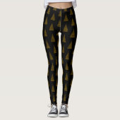 Gold Eleganter Weihnachtsbaum Leggings (Vorderseite)