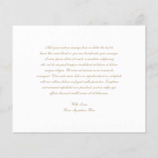 Gold Elegantes Budget Hochzeit Dankeschön Karte (Rückseite)