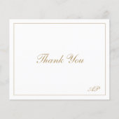 Gold Elegantes Budget Hochzeit Dankeschön Karte (Vorderseite)