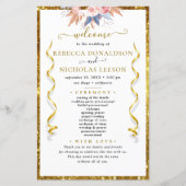Gold Elegantes Calligrafy Wedding Programm (Vorderseite)