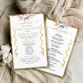 Gold Elegantes Calligrafy Wedding Programm