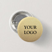 Gold Elegantes, einfaches Clean Business Ihr Logo  Button (Vorne & Hinten)