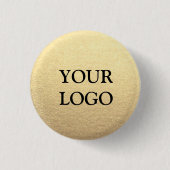 Gold Elegantes, einfaches Clean Business Ihr Logo  Button (Vorderseite)