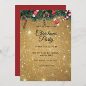 Gold Elegantes Einfaches Modernes Weihnachts-Party Einladung (Vorne/Hinten)