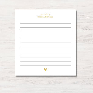 Gold Elegantes Herz Minimalistisch Benutzername Li Notizblock