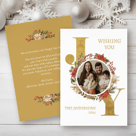 Gold Elegantes Joy Foto mit Weihnachtsnachten Feiertagskarte
