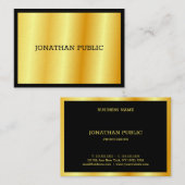 Gold Elegantes Luxus Personalisiertes Template Mod Visitenkarte (Vorne/Hinten)