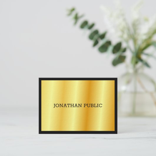 Gold Elegantes Luxus Personalisiertes Template Mod Visitenkarte (Stehend Vorderseite)