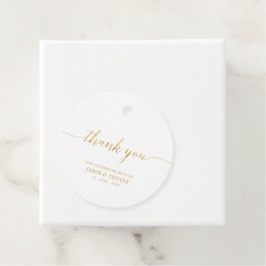 Gold Elegantes Script-Gastgeschenk Vielen Dank für Geschenkanhänger (Beispiel)