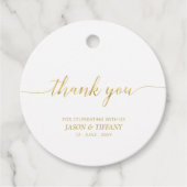 Gold Elegantes Script-Gastgeschenk Vielen Dank für Geschenkanhänger (Vorderseite)
