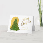 Gold Elegantes Script QR Logo Frohe Weihnachten Karte (Vorderseite)