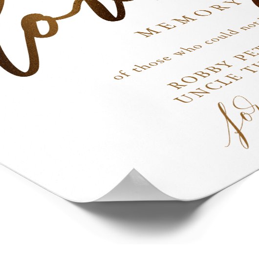 Gold Elegantes Script Typografy Poster (Ecke)