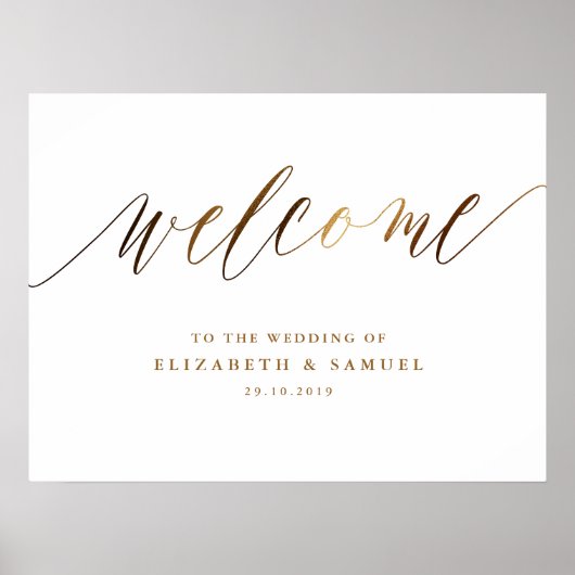 Gold Elegantes Script Typografy Poster (Vorne)
