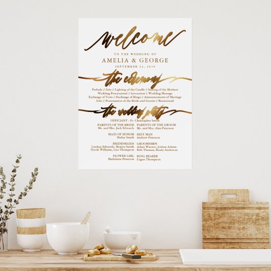 Gold Elegantes Script Typografy Poster (Küche)