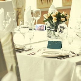 Gold Elegantes Skript und Foto | Grüne Hochzeit Platzkarte