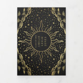 Gold Elegantes Tarot Foto Graduation Party Dreifach Gefaltete Einladung (Cover)